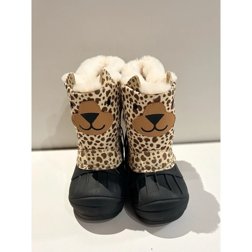 Toddler Cheetah Cat Winter Boots Brown/black- Cat & Jack -‎ SIZE 6 NWOT
